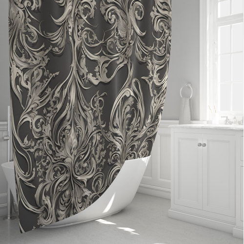 East Urban Home Damask Shower Curtain Wayfair